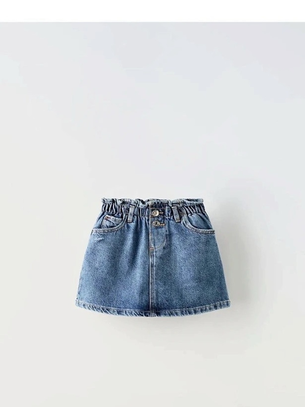 Zara Denim Paperbag Skirt Mini Blue